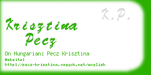 krisztina pecz business card